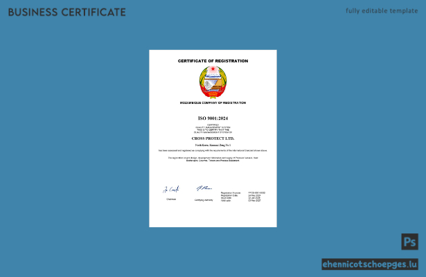 Beispiel eines nordkoreanischen Gewerberegistrierungszertifikats (Word- und PDF-Datei)